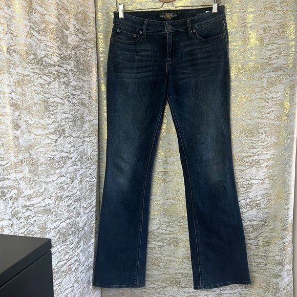 Lucky BRAND Dark Blue Wash Lolita Boot Mid-Rise Bootcut Jean Size 6/28 - Picture 3 of 16